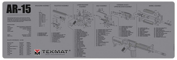 TekMat AR-15 Cleaning Mat Gray Rubber 12x36 Parts Diagram