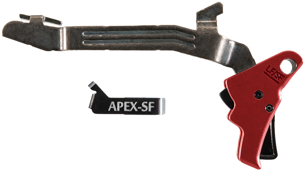 Apex Tactical Specialties 102157 Action Enhancement Black/Red Polymer Drop-In Trigger Kit for Glock 43/43X/48 - Right Hand