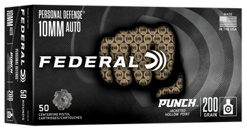 Federal Punch 10mm Auto 200gr JHP 50 Rd - Box or Case
