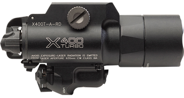 Surefire X400T-A-RD Turbo 650 Lumen White LED/Red Laser Weapon Light - Black Anodized