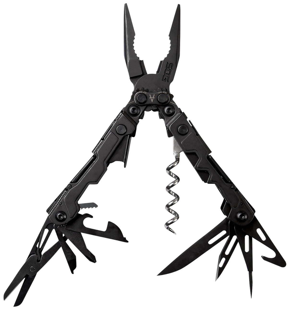 S.O.G PowerLitre Multi-Tool 5Cr15MoV Stainless 5" 19-Tool - Black Hardcoat Anodized