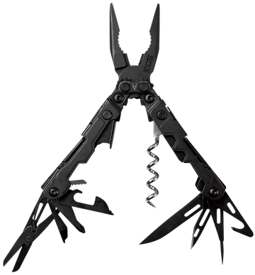 S.O.G PowerLitre Multi-Tool 5Cr15MoV Stainless 5" 19-Tool - Black Hardcoat Anodized