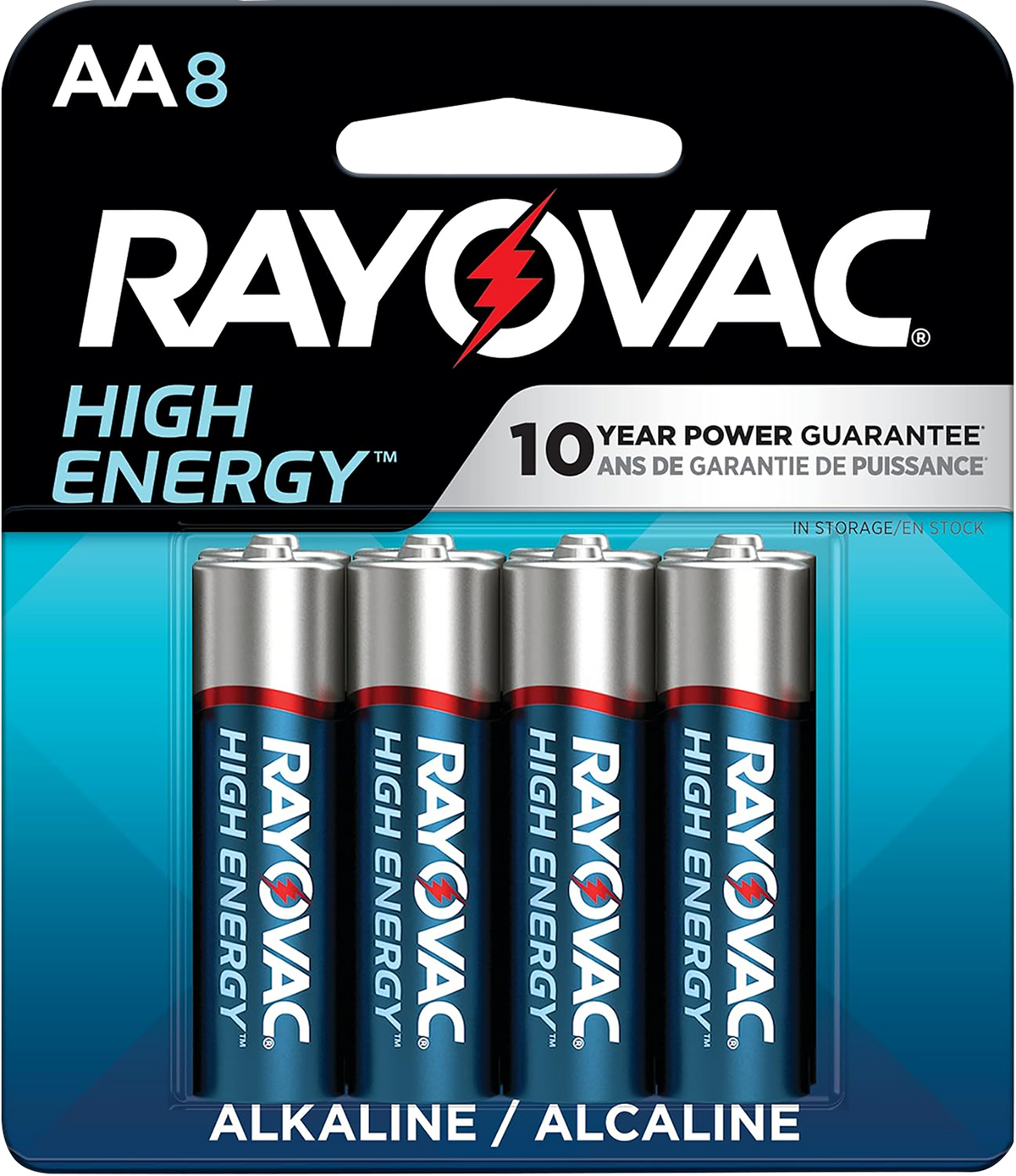 Rayovac High Energy AA Alkaline Batteries 1.5V 2,700 mAh (8-Pack)