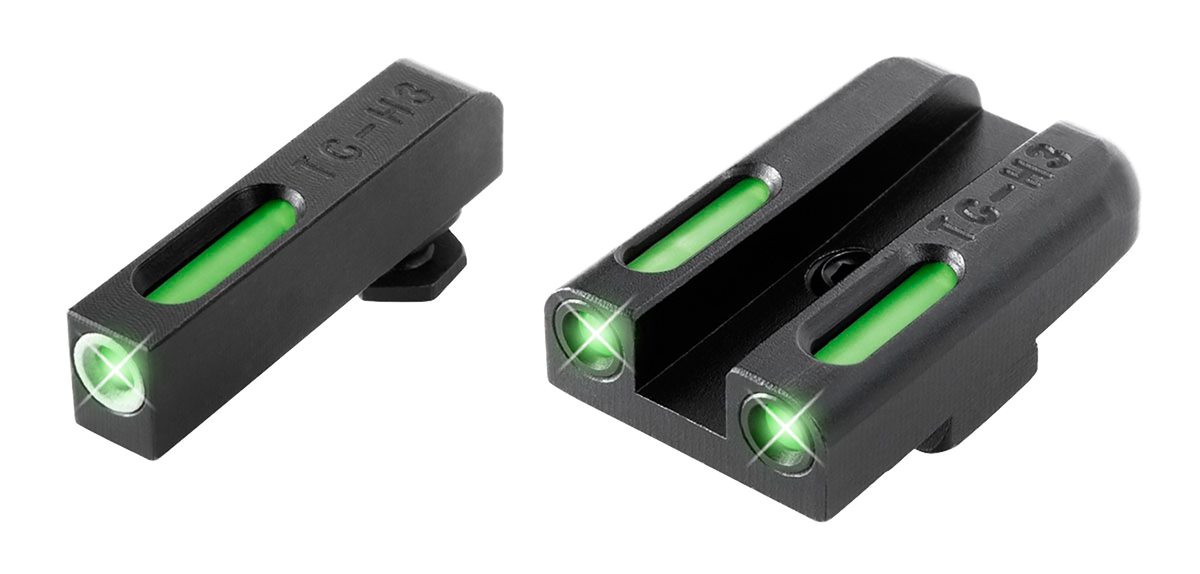 TruGlo TFX Glock 42/43/43X/48 (Except MOS) Green Tritium/Fiber Optic 3-Dot Night Sight Set - Black Nitride