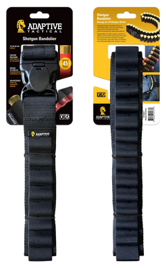 Adaptive Tactical AT06401 Shotgun Bandolier 45-Round Black Nylon - Fully Adjustable