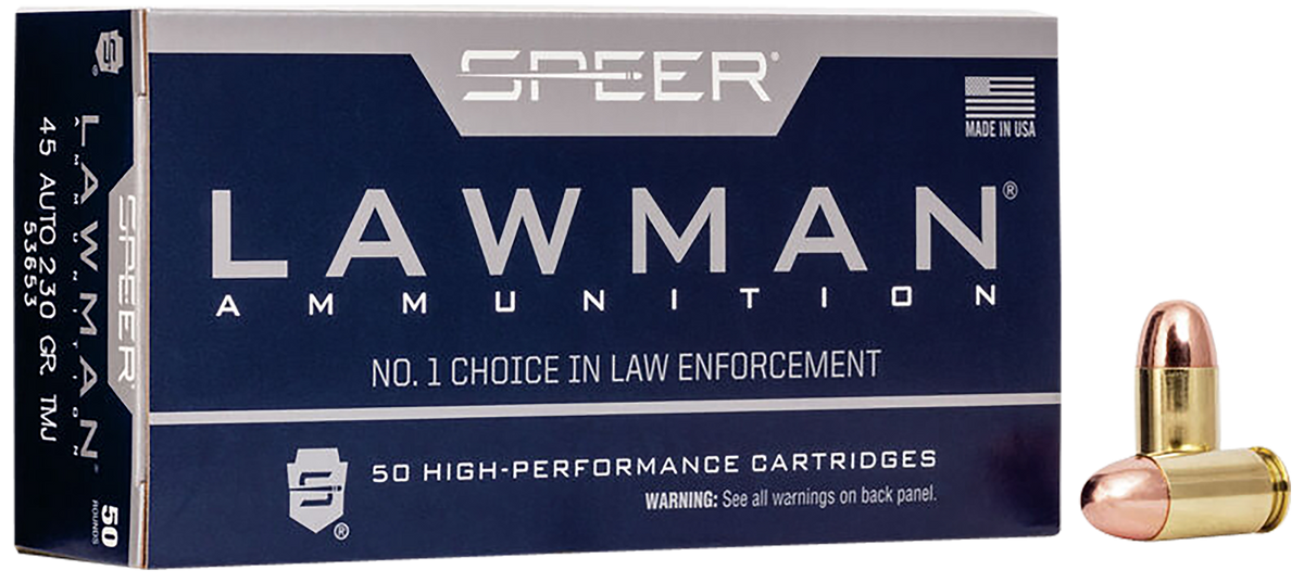 Speer Ammo Lawman 45 ACP 230gr TMJ Flat Nose - Box or Case