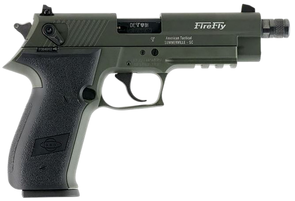GSG FireFly 22 LR 4.90" 13+1 DA/SA Semi-Auto Pistol - Green Aluminum Frame, Threaded Barrel