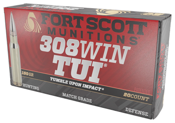 Fort Scott Munitions Tumble Upon Impact (TUI) 308 Win 150gr Solid Copper Spun - Box or Case
