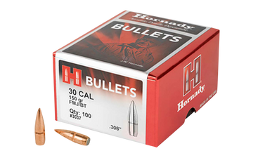 Hornady Traditional 30 Cal .308 150 gr FMJ-BT Bullets - 100/Box