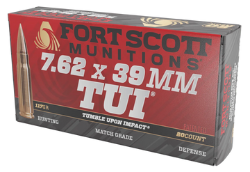 Fort Scott Munitions Tumble Upon Impact (TUI) 7.62x39mm 117 gr Solid Copper Spun - Box or Case