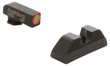 Ameriglo GL351 Protector Sight Set for Glock 42/43/43X/48 - Green Tritium Orange Outline Front / Black Serrated Rear