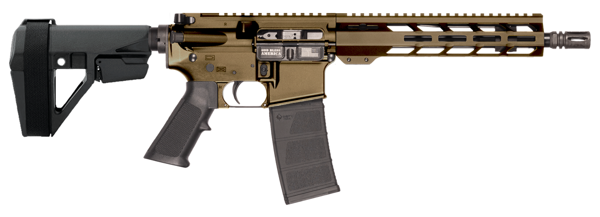 Patriot Ordnance Factory P-15 5.56 NATO 10.5" 30+1 Semi-Auto Pistol - Burnt Bronze Cerakote