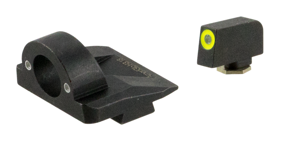 Ameriglo GL5325 Ghost Ring Sight Set for Glock Gen 5-6 9mm/.40 - Green Tritium LumiGreen Outline Front / Green Tritium Rear