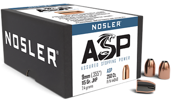 Nosler Assured Stopping Power 9mm .355 115gr Jacketed Hollow Point Reloading Bullets - 250/Box