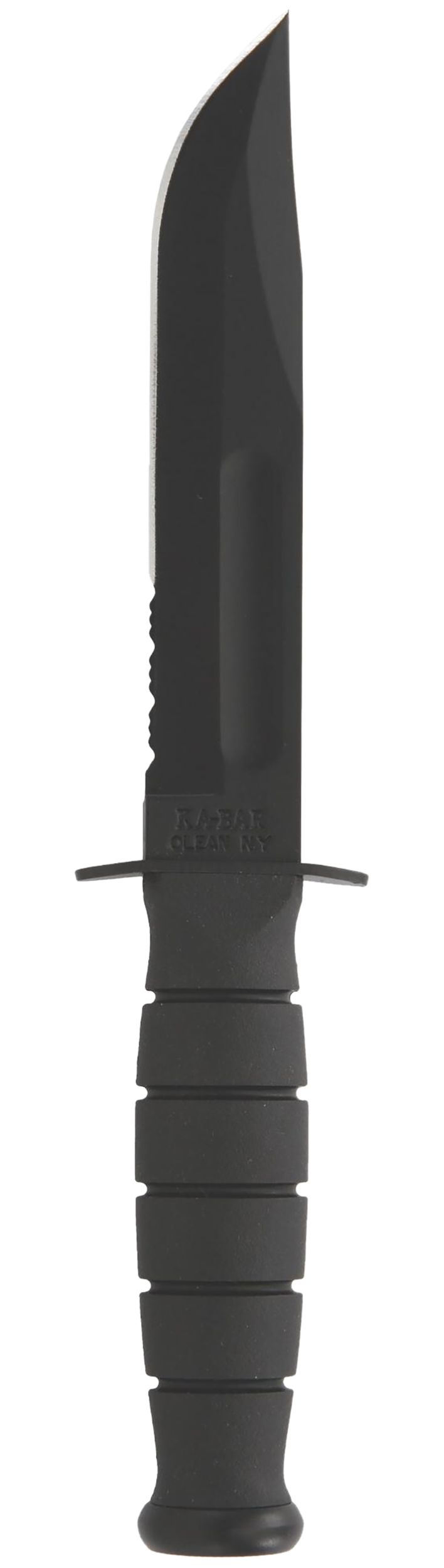 Ka-Bar 1257 Short Fight/Utility 5.25" Clip Point Part Serrated 1095 Cro-Van Black Kraton G Handle Fixed Blade Knife