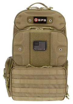 G Outdoors GPS-T1913BPT Tactical Range Backpack Tall Tan 1000D Nylon 4 Handguns