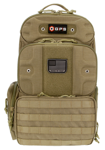 G Outdoors GPS-T1913BPT Tactical Range Backpack Tall Tan 1000D Nylon 4 Handguns