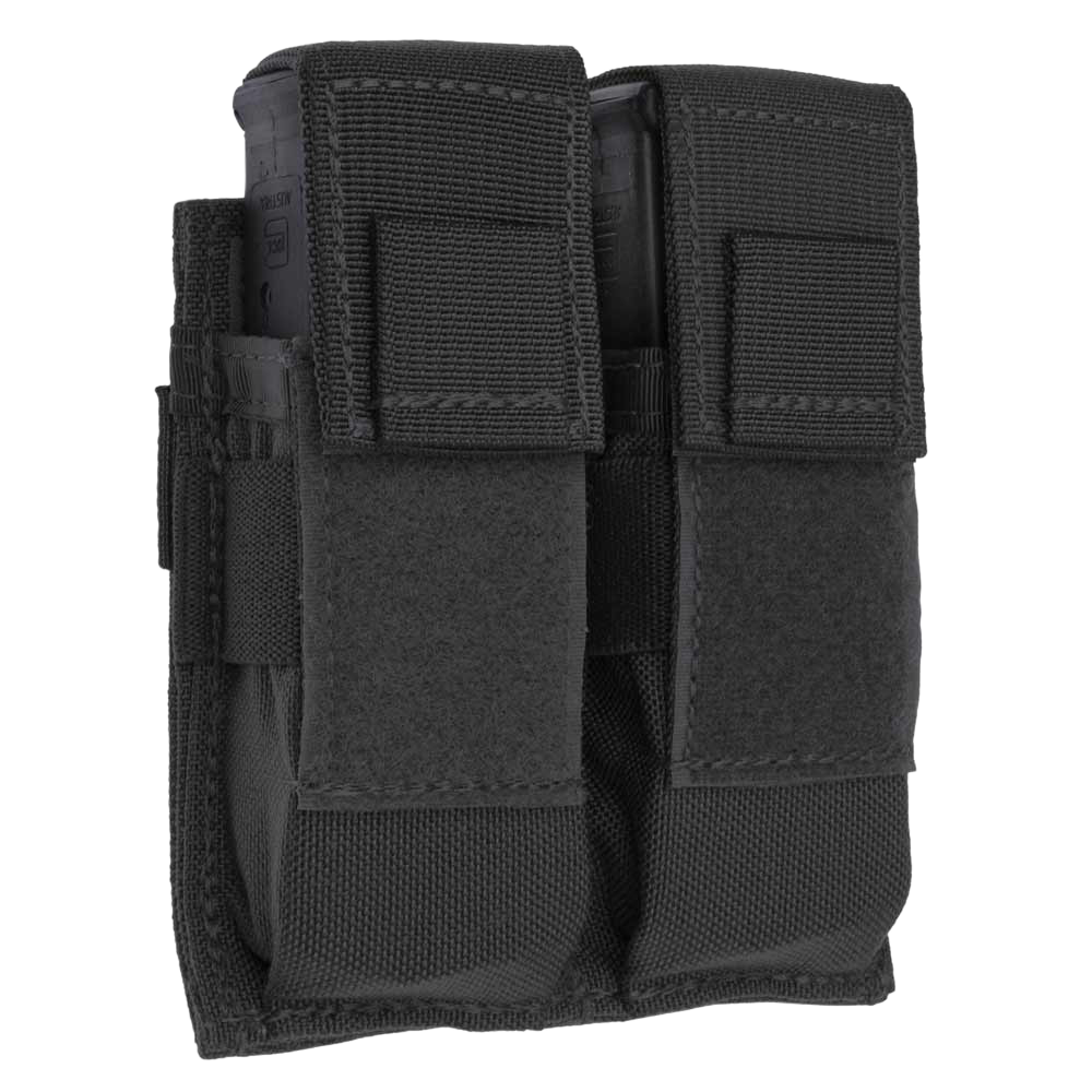 Tacshield T3602BK Universal Double Pistol Mag Pouch MOLLE Black 1000D Nylon