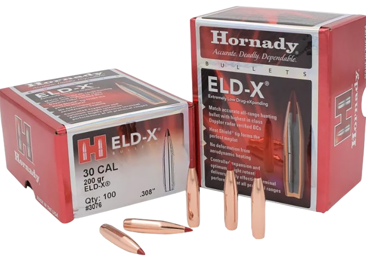 Hornady ELD-X 30 Cal .308 200 gr Reloading Bullets - 100 Per Box