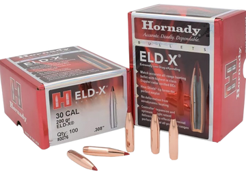 Hornady ELD-X 30 Cal .308 200 gr Reloading Bullets - 100 Per Box