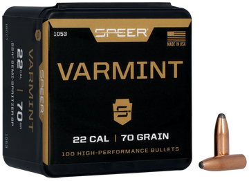 Speer 1053 Varmint .22 Cal .224 70gr Jacketed Soft Point 100/Box