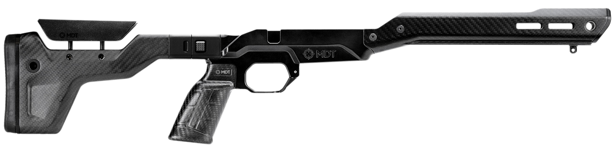 MDT Sporting Goods HNT26 Chassis System - Rem 700 LA RH Folding ARCA Black Carbon Fiber
