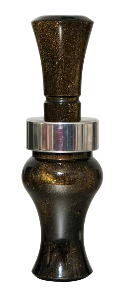 Echo Calls Meat Hanger Double Reed Duck Call - Mallard Black Gold Pearl Acrylic