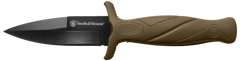 Smith & Wesson Knives H.R.T. Flase Edge 2.75" Fixed Boot Knife - Black Oxide / FDE Rubber