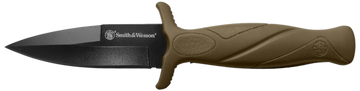 Smith & Wesson Knives H.R.T. Flase Edge 2.75" Fixed Boot Knife - Black Oxide / FDE Rubber