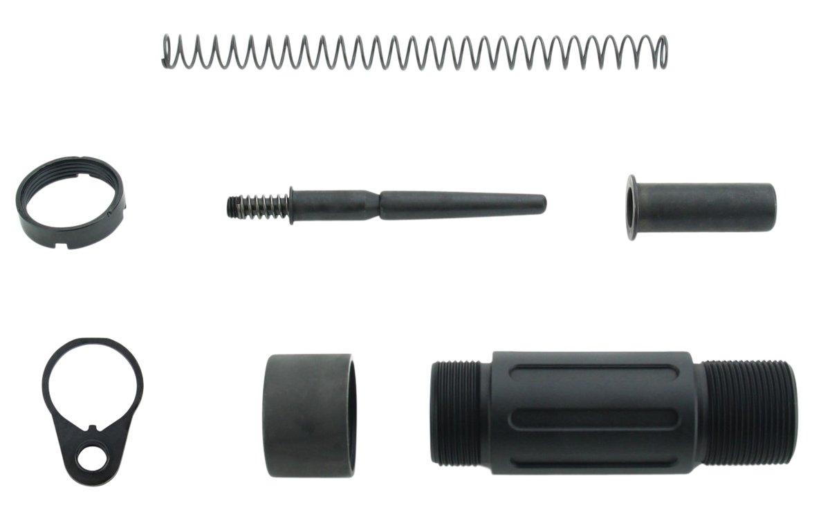 TacFire MAR139C Short Buffer Tube System 3.5" Black Anodized Aluminum with QD End Plate