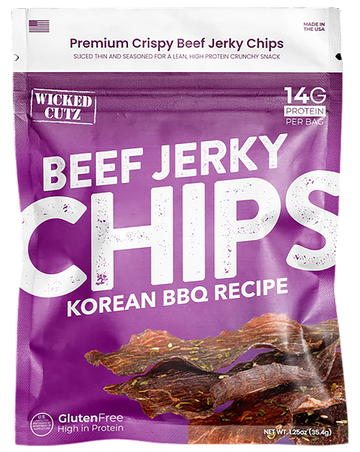 Wicked Cutz Korean BBQ Beef Jerky Chips 1.25 oz 8 Pack
