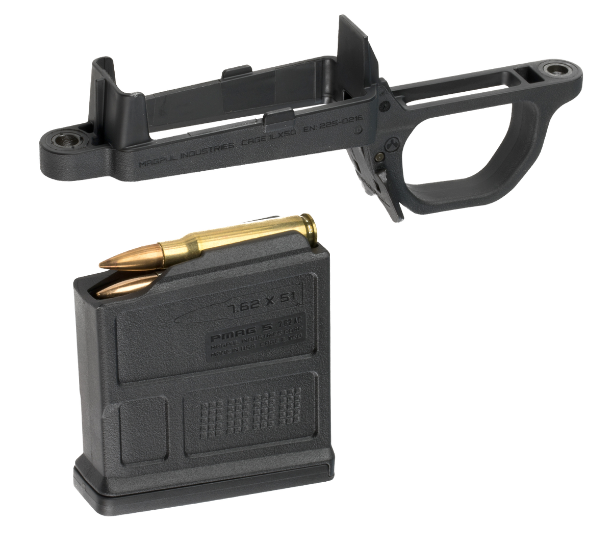 Magpul Bolt Action Mag Well Hunter 700 Stock Polymer Black - Includes PMAG 5 7.62 AC
