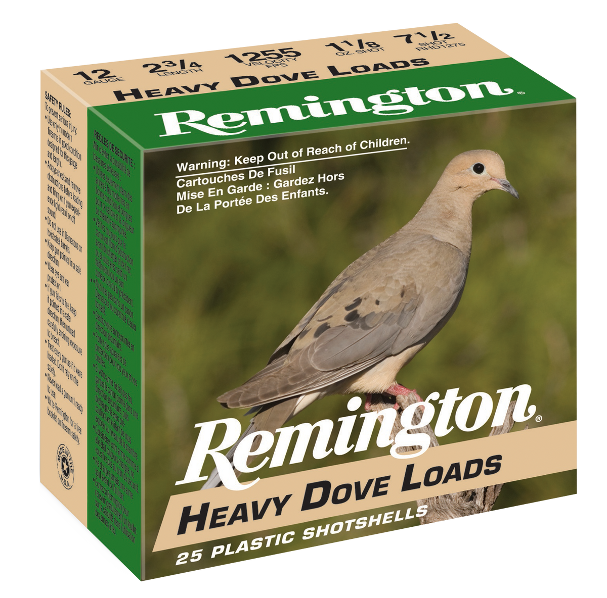 Remington Ammunition Heavy Dove Loads 12 Gauge 2.75" 1 1/8 oz 7.5 Shot - Box or Case