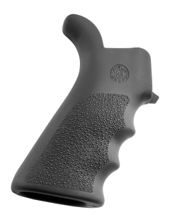 Hogue OverMolded Rubber Beavertail AR-15 Grip w/ Finger Grooves - Slate Gray