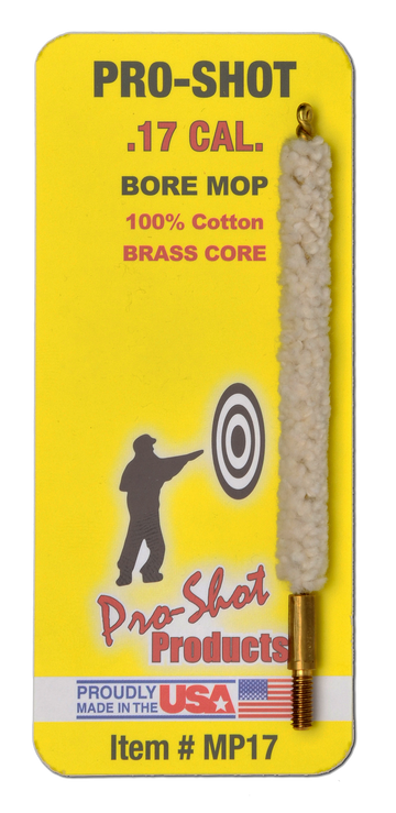 Pro-Shot MP17 Bore Mop .17 Cal Rifle #5-40 Thread Cotton Brass Core