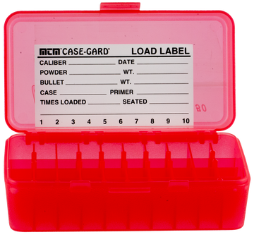 MTM P504429 Case-Gard P-50 44 Spl/44 Mag/45 LC 50rd Clear Red Flip-Top Ammo Box