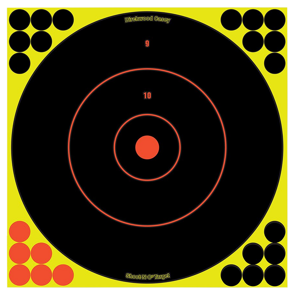 Birchwood Casey Shoot-N-C 12" Bullseye Reactive Paper Target 50 Pack