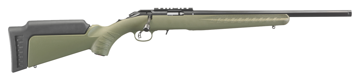 Ruger American Rimfire 22 WMR 9+1 18" Threaded Bolt-Action Rifle - OD Green Fixed Synthetic