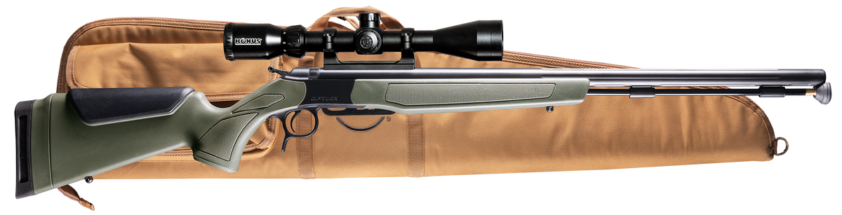 CVA Optima 50 Cal 26" Break-Open Muzzleloader Scope Package - OD Green Synthetic Stock