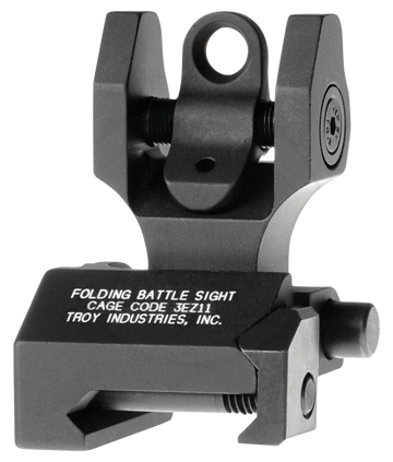 Troy Industries Rear Folding BattleSight Round AR-15 Black Hardcoat Anodized