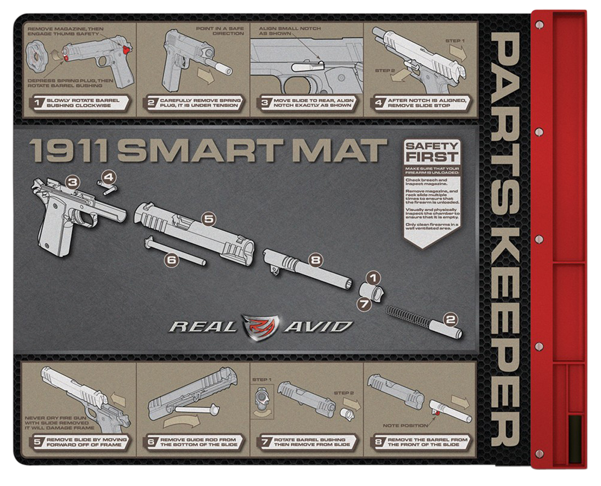 Real Avid 1911 Smart Mat Black/Red 19" x 16" Neoprene Pistol Cleaning Mat