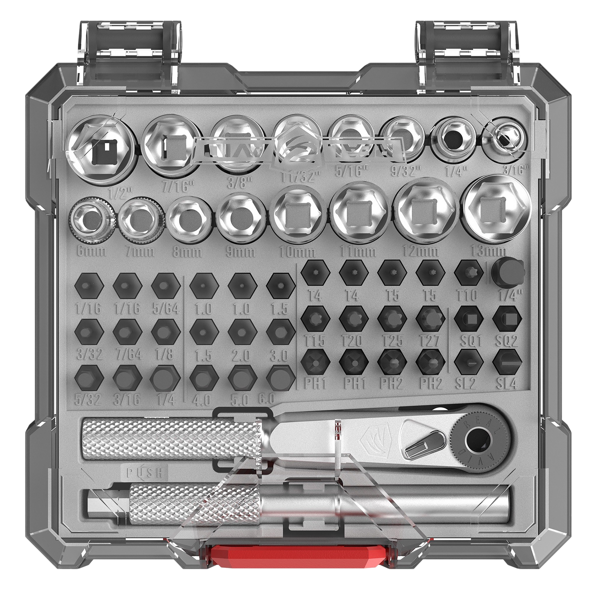 Real Avid X3 Driver Socket & Gunsmithing Bit Set 52-Piece Black/Gray