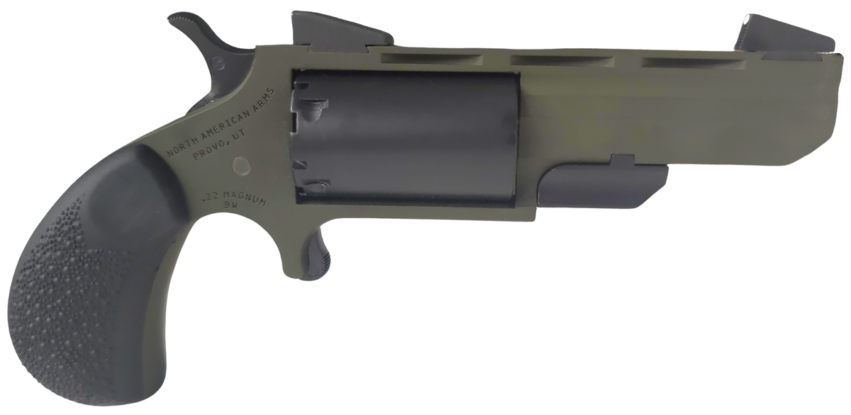 NAA Green Huntsman 22 WMR 2" 5-Shot SAO Mini-Revolver - OD Green Cerakote
