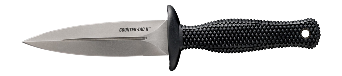 Cold Steel Counter TAC II 3.375" Fixed Double Edge AUS-8A SS Black Kray-Ex Handle