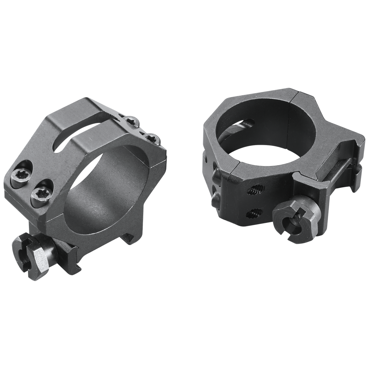 Weaver Mounts 48364 Four-Hole Skeleton Rings 30mm Low Matte Black Aluminum