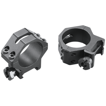 Weaver Mounts 48364 Four-Hole Skeleton Rings 30mm Low Matte Black Aluminum