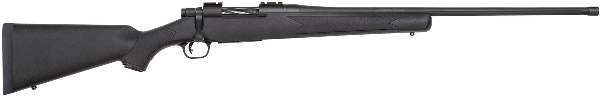 Mossberg Patriot 6.5 PRC 24" 4+1 Bolt-Action Rifle - Matte Blued Fluted Threaded Barrel, Black Synthetic Stock
