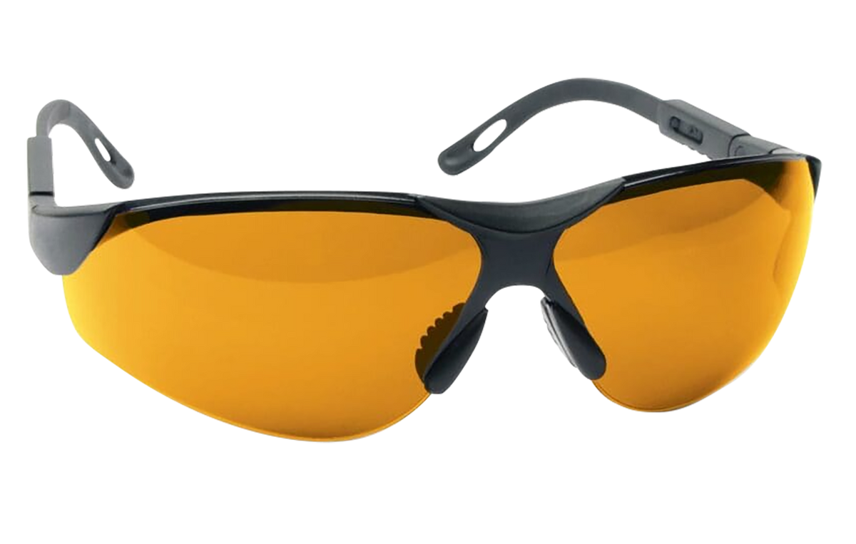 Walkers Game Ear Elite Sport Glasses Polycarbonate Amber Lens Black Frame