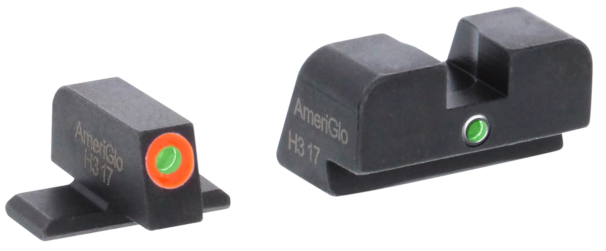 AmeriGlo SG201 i-Dot Night Sight Set for SIG Sauer - Green Tritium Orange Outline Front / Green Tritium Rear