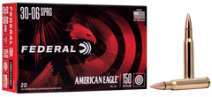 Federal AE3006N American Eagle Rifle 30-06Springfield 150gr Full Metal Jacket Boat Tail 20 Per Box/25 Case